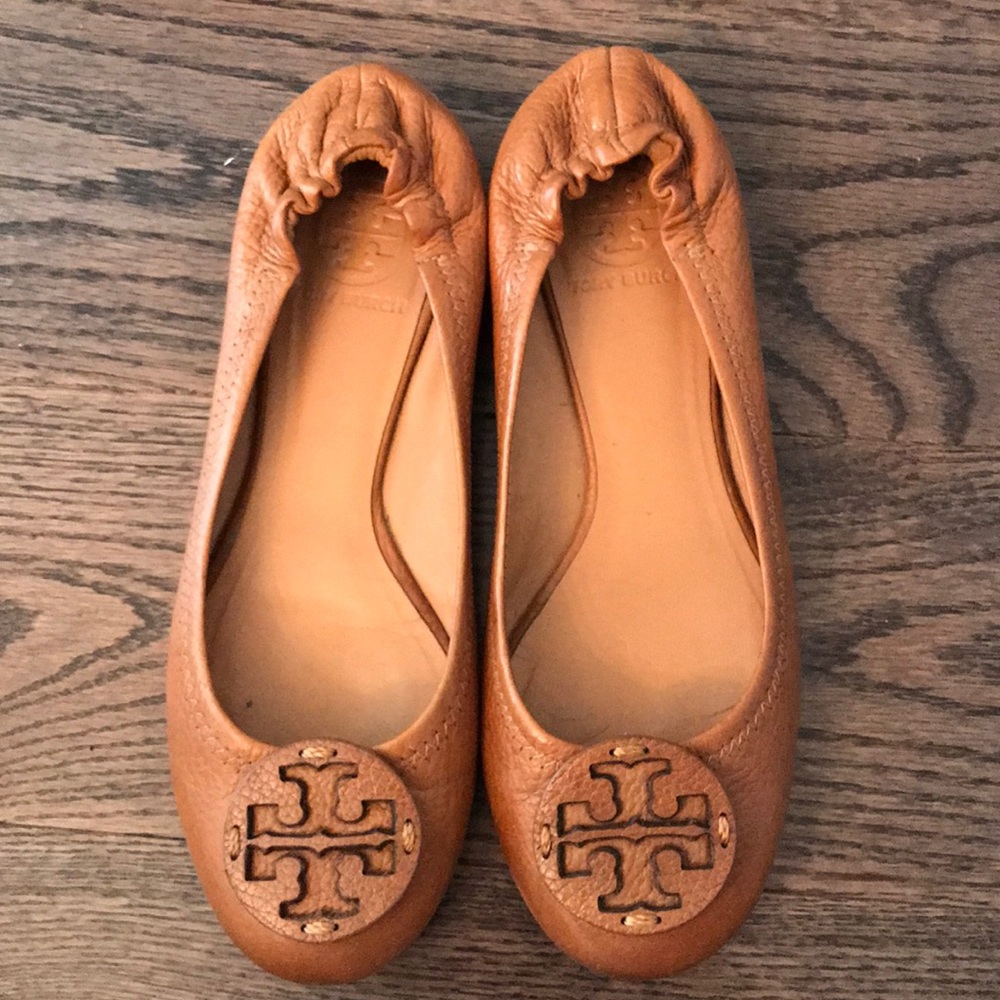 Tory Burch Reva Ballet Flats, Camel, 7M